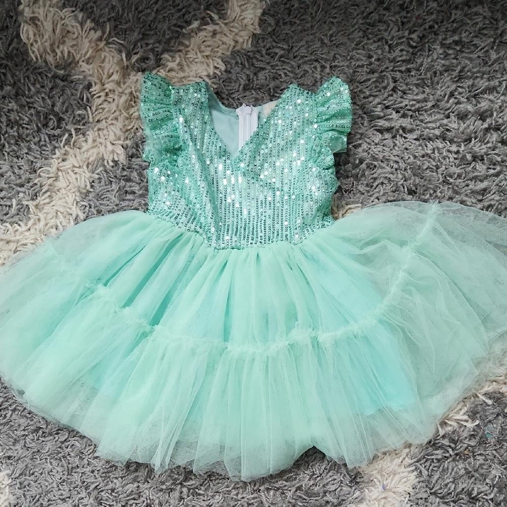 Sparkling Green Tutu Dress for Kids Size 24m Top Sequin Marie Nicole